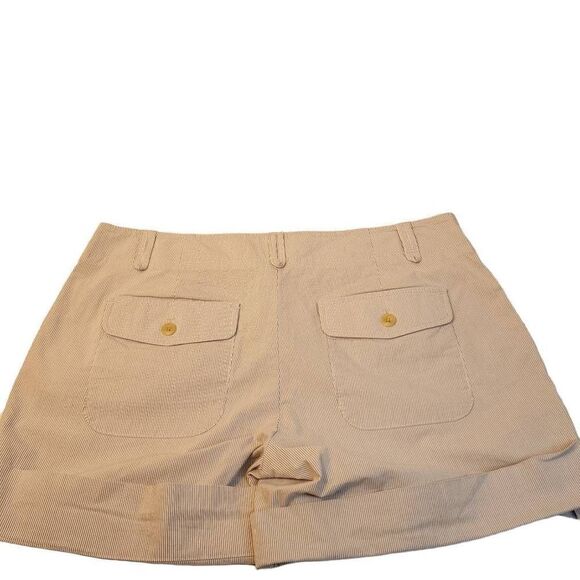 Gap Roll-Up Pinstripe Stretch Shorts Women's Size 10 Button Accents Double Hook - Picture 1 of 14